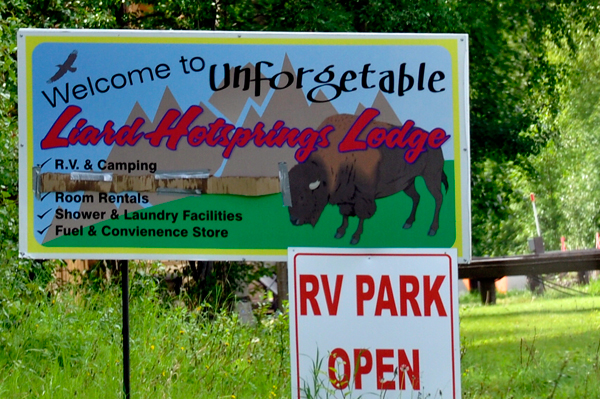 sign: Liard Hotsprings Lodge